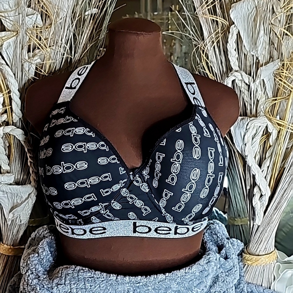 Bebe Sport Padded, Underwire, Bra with Elastic Straps. Plus Size: 2XL